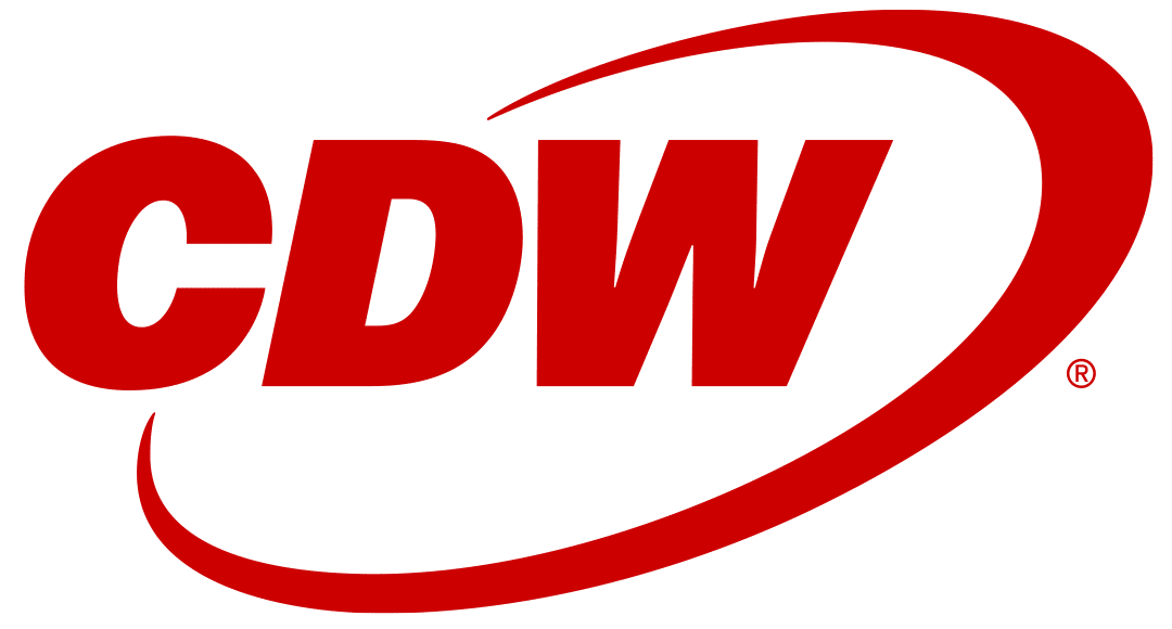 Red CDW logo with a curved swoosh on a white background.