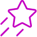 A purple outlined star with three lines trailing behind it, suggesting movement as if the star is shooting forward or falling.