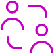Abstract purple line drawing of two stylized human figures facing each other on a light gray background.