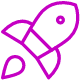 A simple purple outline of a rocket icon pointing upwards, symbolizing launch or startup, on a light background.